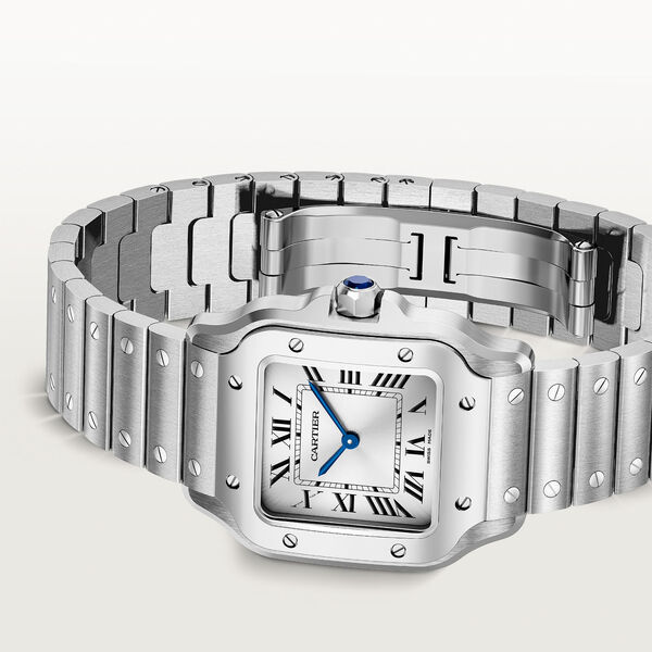 Santos de Cartier 27 mm quartz en acier inoxydable, petit mod&egrave;le